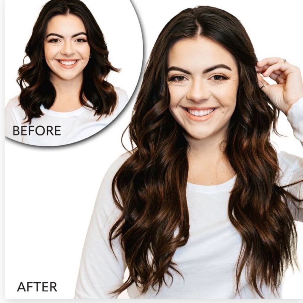 Barely Xtensions 18” Ultra Seamless Clip In 100% Remy Human Hair Espresso New